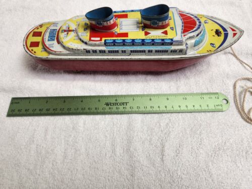 Vintage 1940s Wyandotte S.S. America Cruise Ship Ocean Liner Boat Tin Litho - Picture 12 of 12