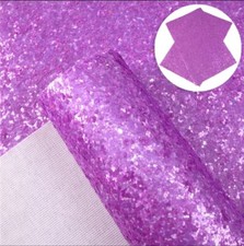 Chunky Bright Purple GLITTER FAUX LEATHER SHEET 8"x12" 1095060