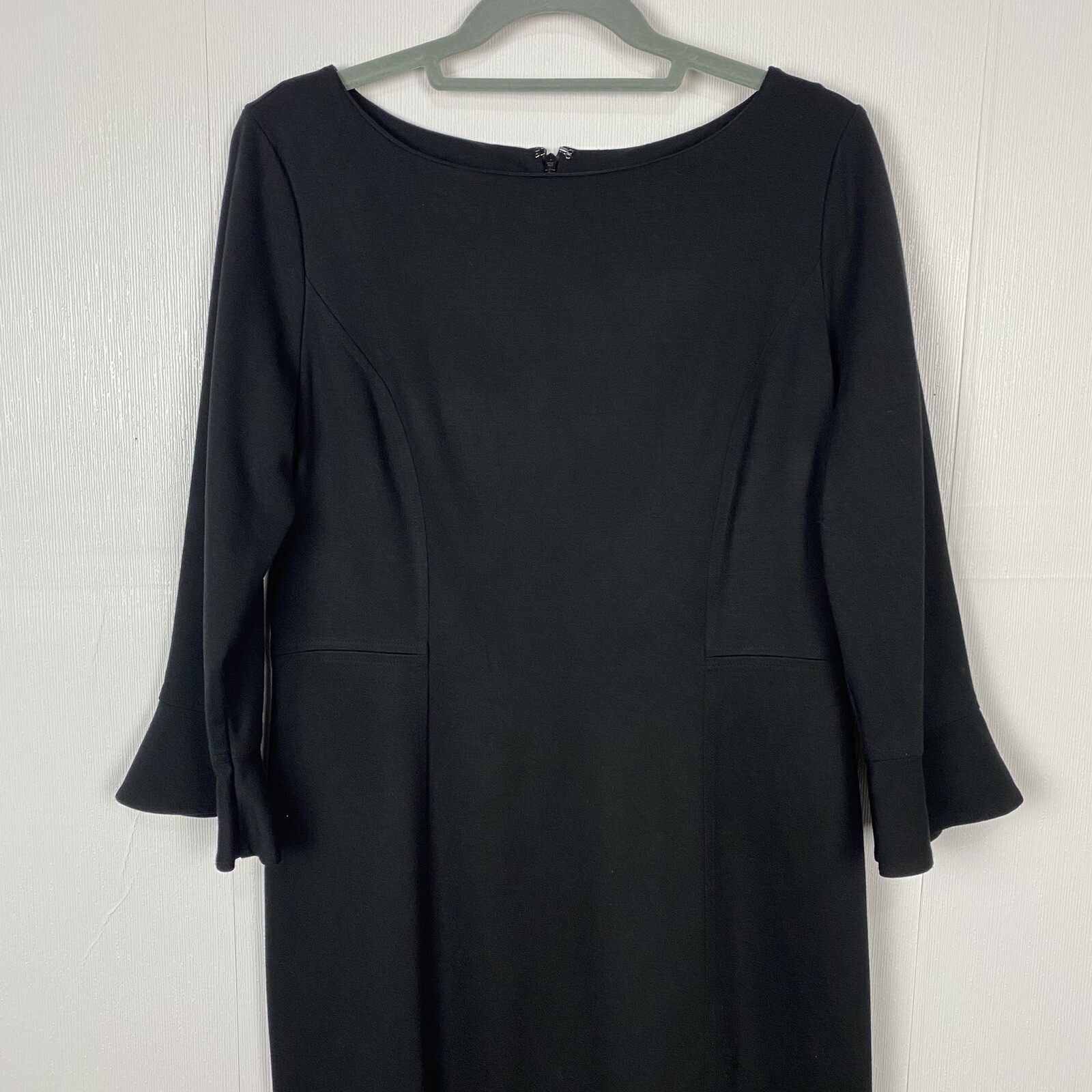 Talbots Woman’s Black Boat Neck Bell Sleeves A Line C… Gem