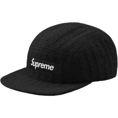 Capuchon de camp en tricot câble Supreme noir petit/moyen F/W 17