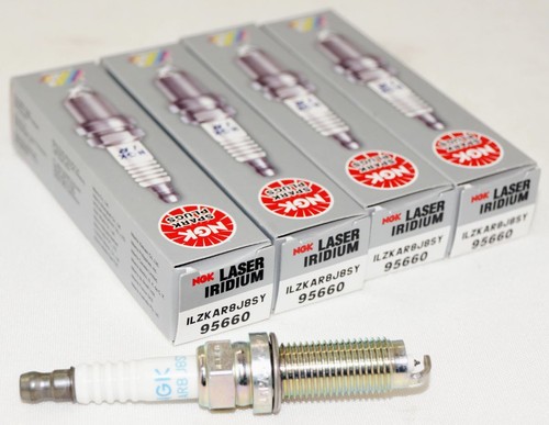 4 Pack Genuine NGK 95660 Laser Iridium Spark Plugs ILZKAR8J8SY Honda CR-V Civic - Picture 1 of 7