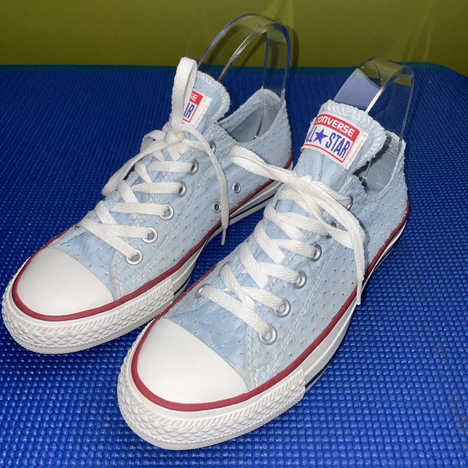 Scarpe Converse Chuck Taylor donna 8 sneakers in tela traforata blu fontana