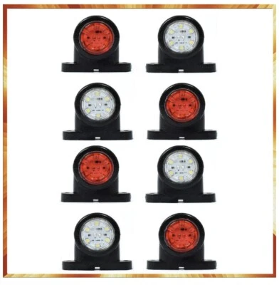 8 x 12V 24V 2 LED ROUGE ET BLANC MINI FEUX DE GABARIT IVECO VOLVO LKW PKW HGV - Photo 1/4