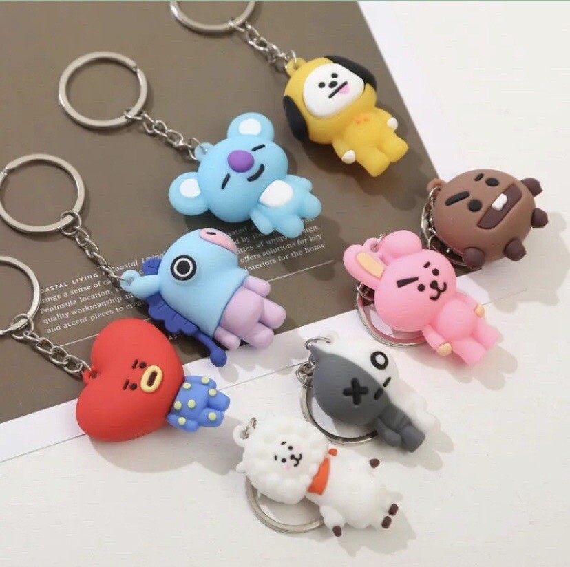 BTS BT21 フィギュア キーホルダー BT21 Characters Silicone 3D BTS Keychain K-pop | eBay