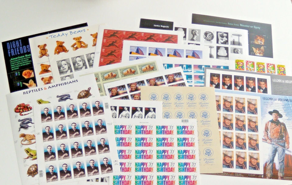Four Sheets x 20 = 80 Assorted of Mixed Designs 37¢ US Postage Stamps. FV $29.60 - Image 2 of 3