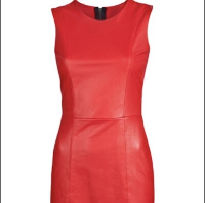 Red Leather dress | eBay