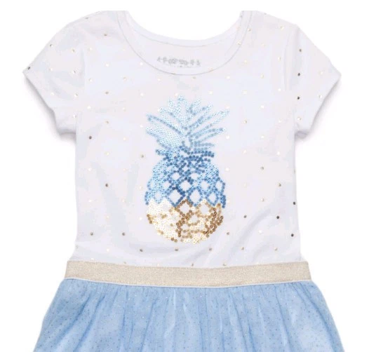 Flapdoodles Conjunto de 2 Piezas Vestido y Leggings de Piña para Niñas Pequeñas-Tallas-2T-Azul Foto 2 de 4