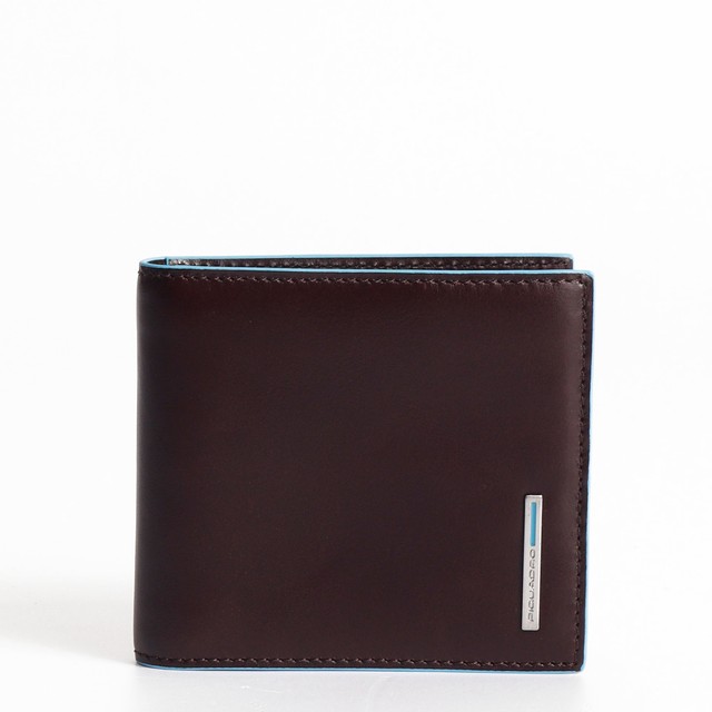 Man Wallet Piquadro Blue Square Pu1666b2 Brown Leather Money Clip and for  Card for sale online | eBay