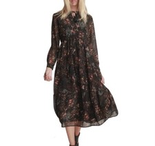 WALTER BAKER Womens Dress Size 10 Maxi Floral Boho Keyhole Witchy Whimsy Goth