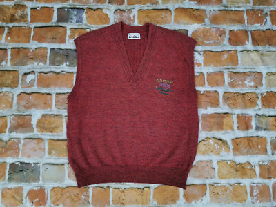 CARLO COLUCCI VINTAGE PULLUNDER WESTE PULLOVER*BRITISH SPORTS*ROT