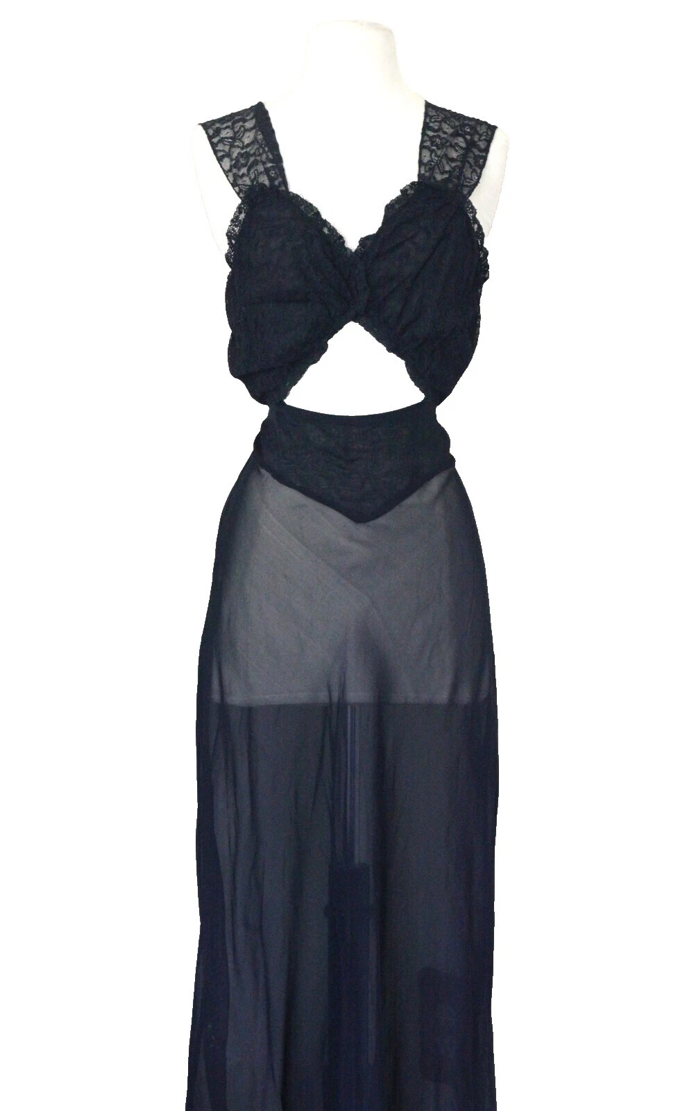 Lencería Vintage De Gasa Negra para Mujeres