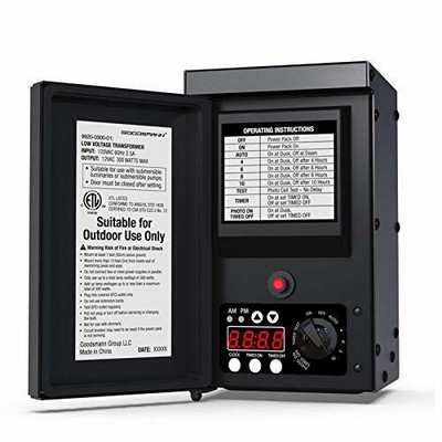 Low Voltage Transformer 300 Watt With Timer Photo Eye Sensor And Weather Shield 