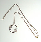 SWAROVSKI CRYSTAL NORTH WHITE LONG ROSE GOLD CIRCLE PENDANT ADJUSTABLE LENGTH