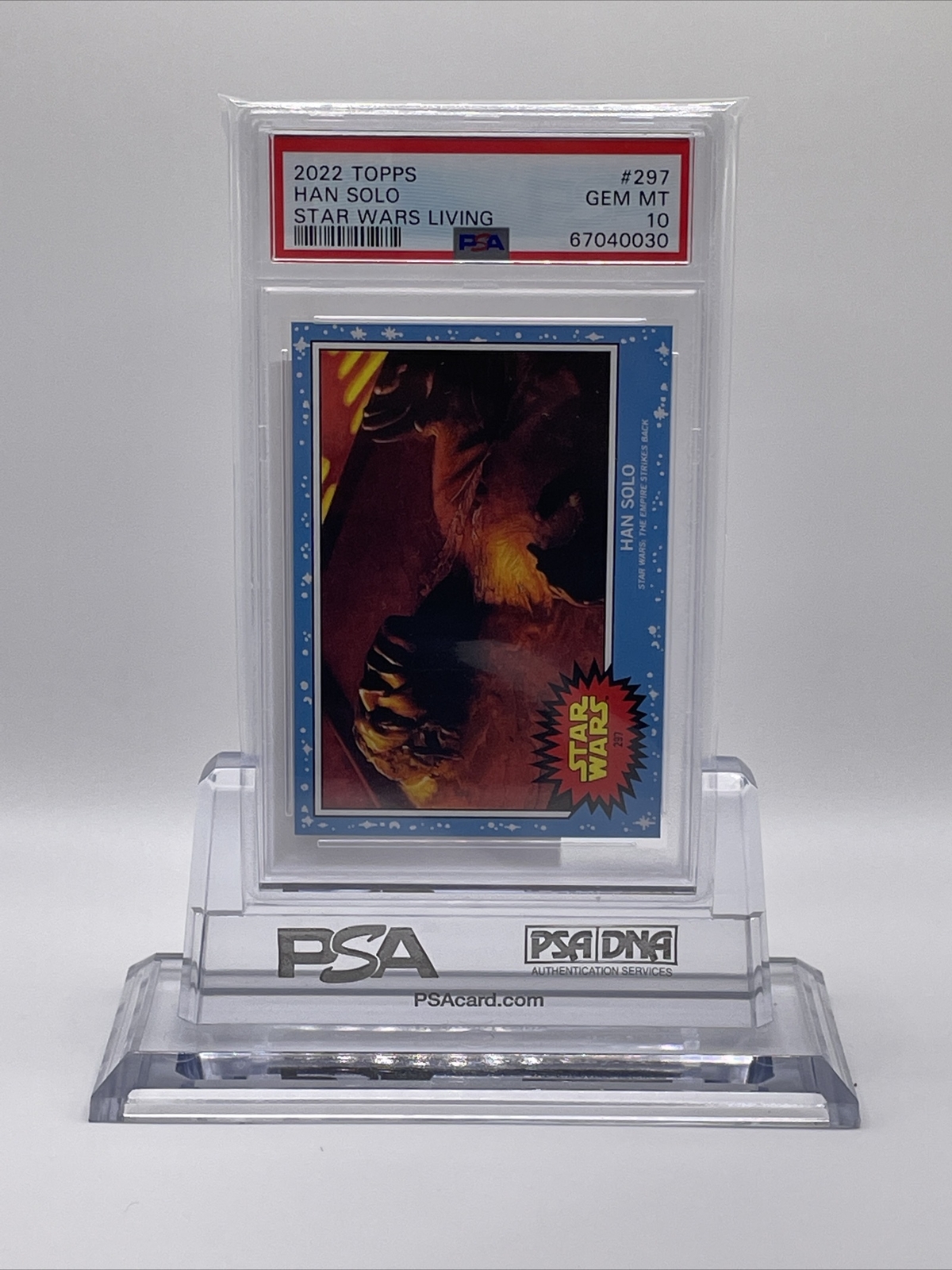 2022 Topps Star Wars Living Set Han Solo Card #297 PSA 10 Gem Mint