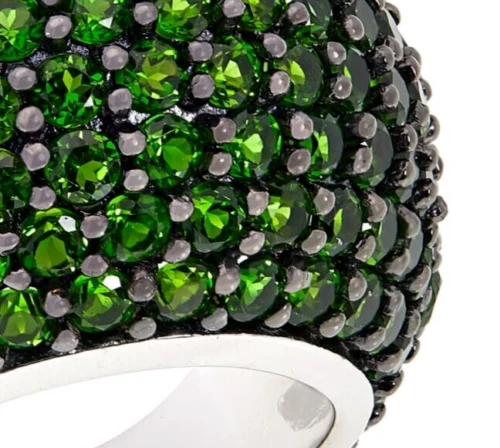 Anillo Cúpula Diópsido Cromo Verde Plata Esterlina Rarezas Talla 7 Foto 3 de 4