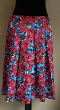 Talbots Skirt Womens 8P A Line Pleated Floral Cottagecore Career Lined Zip