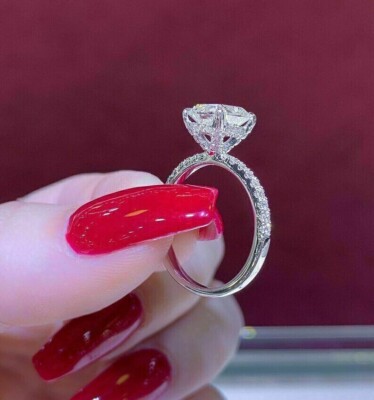 2 Ct Princess Cut Simulated Diamond Halo Engagement Ring 14K White Gold Plated