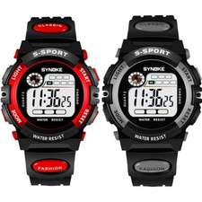 2PCS Kids Digital Sport Daily Waterproof Watch for Girl Boys Outdoor LED Watches