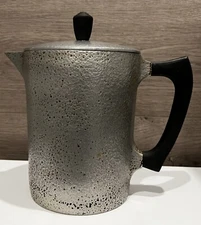 Vintage Hammercraft Club Aluminum Coffee Pot w/Lid Cast Hammered 7 Cups (56 Oz)
