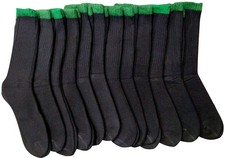 12 PK of Yacht Smith Kids Premium Cotton Crew Socks Black 4-6 - Boys Crew Sock
