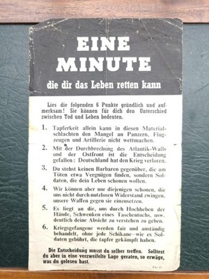 Seltenes Original Flugblatt D-Day Normandie Alliierte 1944