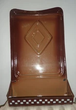 old enamelled ladle door checkered sheet kitchen utensils lustucru style