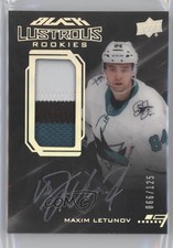 2020 SPx UD Black Lustrous Rookies Tier 1 66/125 Maxim Letunov Patch Auto 0i47