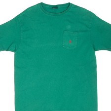 VINTAGE POLO RALPH LAUREN GREEN POCKET TEE SHIRT 1990S LARGE MADE IN USA