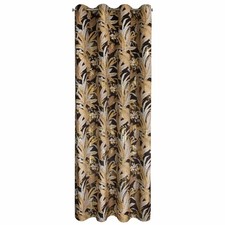 Vorhang Gardine Verdunklungsgardinen mit Ösen schwarz gold 140x250 cm Blätter