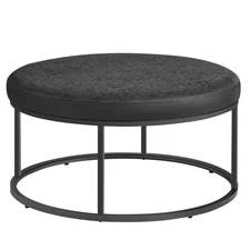 SONGMICS HOME LUIZ Collection - Ottoman, Round Coffee Table, Footstool, Rever...