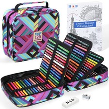 H B 120 Colored Pencils Set, Art Pencil Kit for Adult Coloring,Oil Based So...