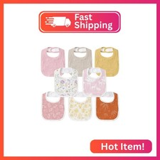GLLQUEN BABY Muslin Drool Bibs for Boys Girls 8 Pack, Adjustable Baby Bibs for D