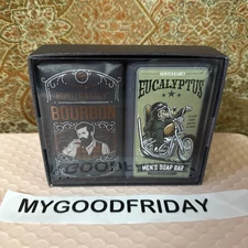 Hunter & Grey Fathers Day Soap Set Eucalyptus & Bourbon Men’s Bar Gift Box 
