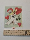 Vintage Valentine’s Day Card “You’re Just My Style” Girl in White Dress Hearts — photo 2