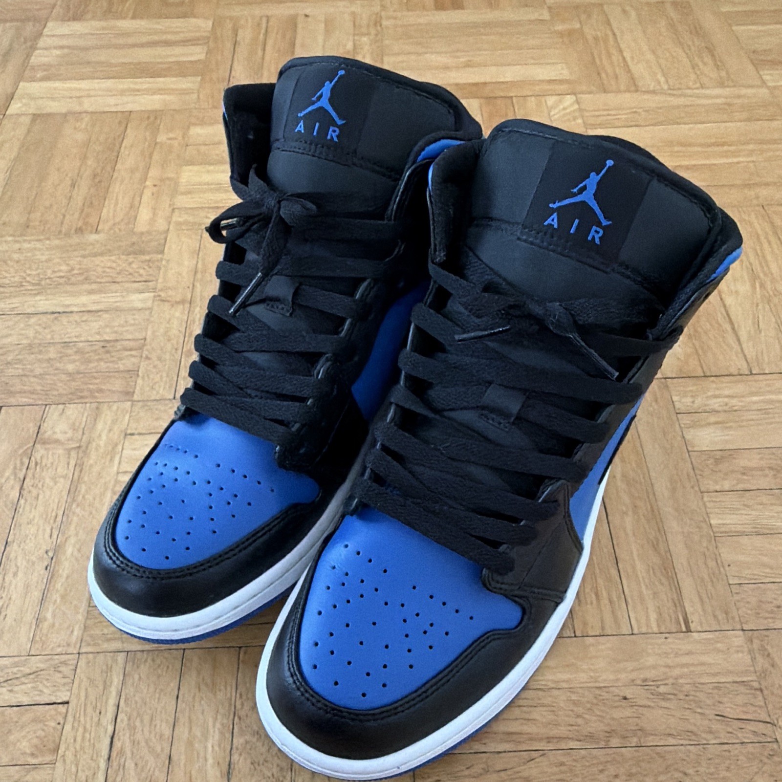 Jordan Air Jordan 1 Men's High Top Sneakers Black/Blue Lace Up Athletic alternate view 6