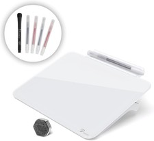 Small Glass Dry Erase Board, Desk White Board with Standing, Mini Whiteboard ...