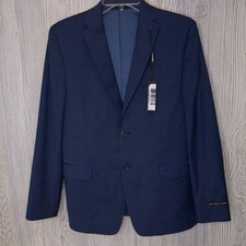 Michael Kors Navy Blue Stretch Blazer Sport Coat Boys Size 18R Wool-Laine Blend