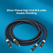 Pair OCC Silver Plated HIFI Audio Cable Gold Plated RCA Plug Connector RCA Cable