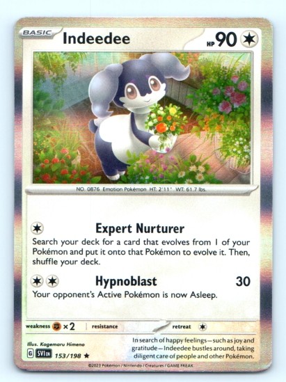 Indeedee 153/198 ~ Holo English Near Mint