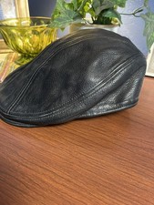 Vintage United Hatters Leather Cabby Newsboy Cap Size S/MMade in USA