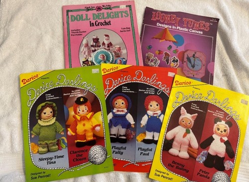 Lot Of 5 Toy/Doll Crochet Patterns *Physical Copies