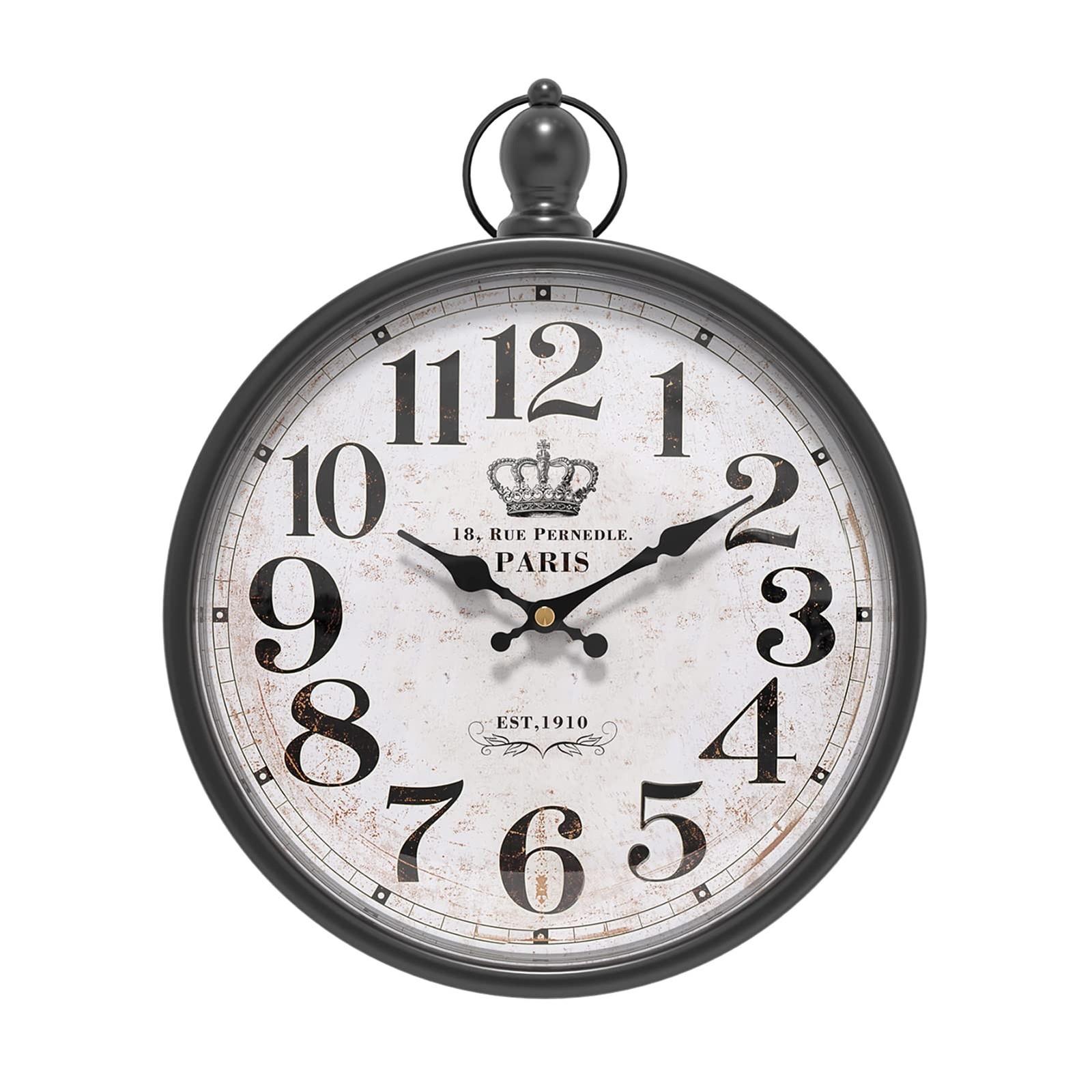 Menterry Retro Round Wall Clock. Black Vintage Antique Style Decor Wall Clock...