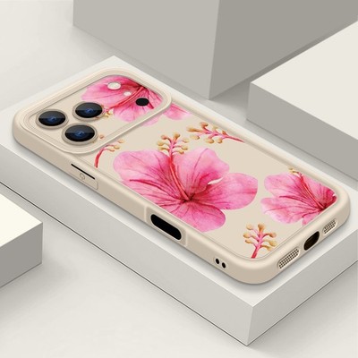 Trompetenblumen-Hülle für iPhone 16 17 Pro Max 15 14 13 12 Weiche Handschlaufe