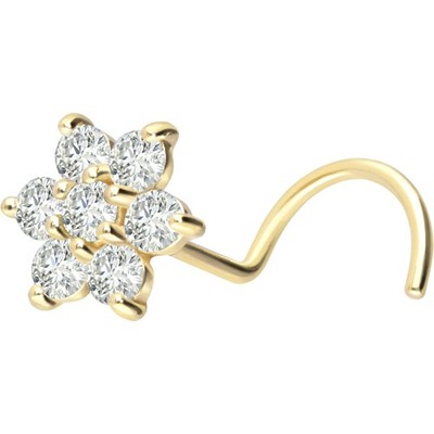 PIERCINGLINE  Nasenpiercing Stecker 18 Karat Gold Nasenstecker Spirale