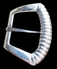 Large Vintage Mexico Taxco 925 Silver Belt Buckle, Western Sterling Buckle