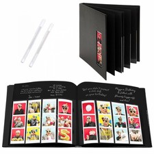 PBF 5 Pack Photo Booth Album, Guest Book with 2x6 Clear Picture Inserts, Bl...