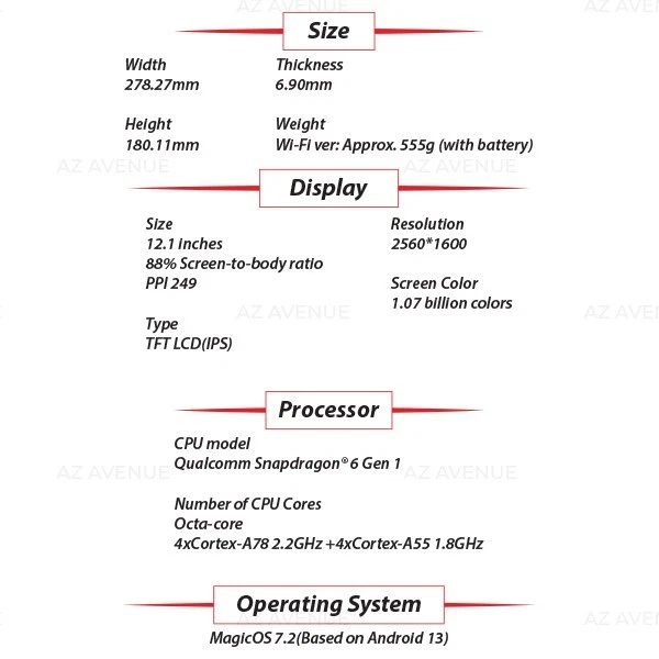 NEW HONOR Pad 9 8+8GB+256GB CYAN Bluetooth Octa Core Android PC Tablet (Wi-Fi) - Bild 3 von 4