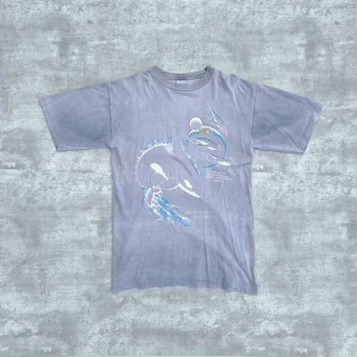 Vintage 90s Harlekin Killer Whale Distressed Abstract Single Stitch T-Shirt