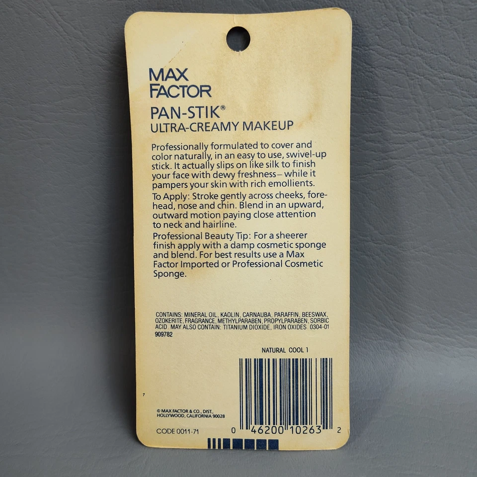 Vintage Max Factor Pan Stik Natural Cool 1 Ultra Creamy Makeup Foundation .5oz - Image 4 of 4