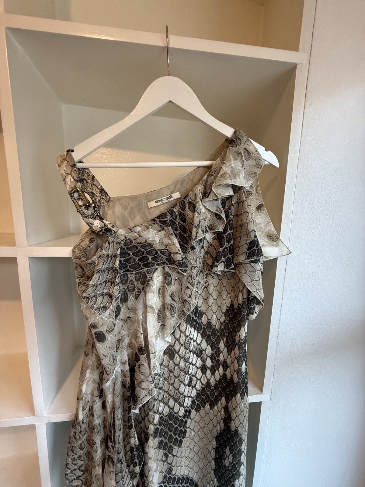 Roberto Cavalli Macro Python print ruffled maxi d… - image 6